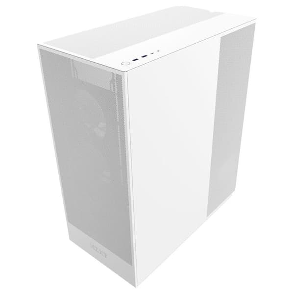 Medium tower chassis - NZXT - H7 Flow - Vit - Effektiv kylning - Härdat glas