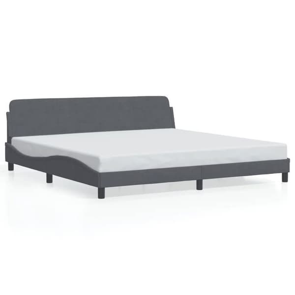 vidaXL Dover sängram mörkgrå 200x200 cm sammet 373253