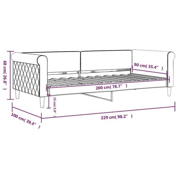 vidaXL Gul vilosäng 90x200 cm sammet 354249