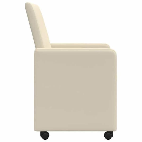 VidaXL Matstolsstolar med hjul 2 st Creme