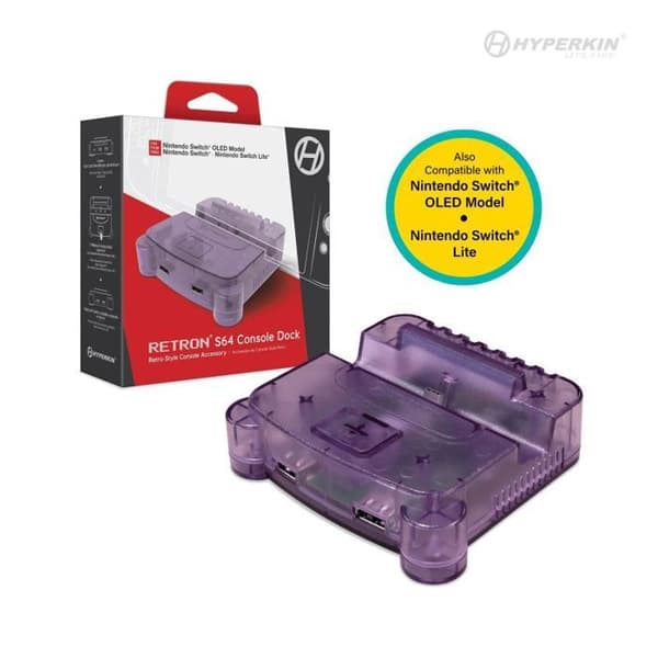 Konsol Dock - HYPERKIN - Retron S64 - Laddstation för kontroller - För Nintendo Switch - Lila