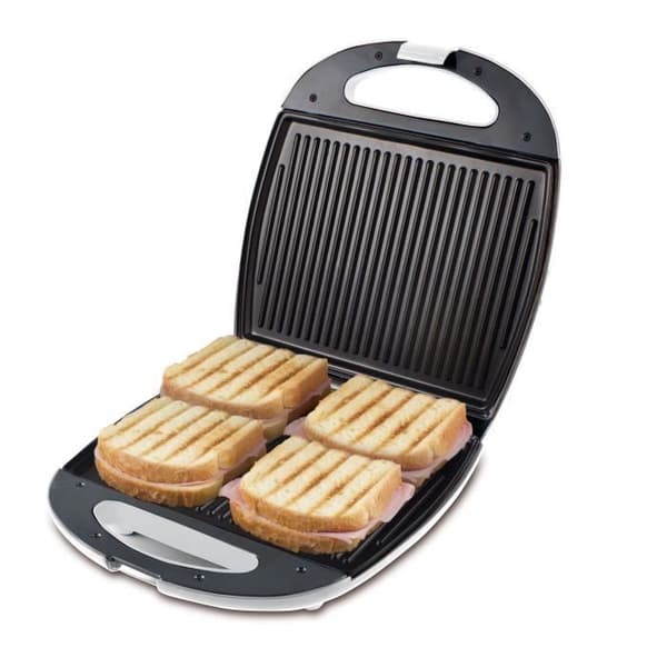 Toast & Grill smörgåsmaskin - BEPER - 1300W - Non-stick tallrik - Vit