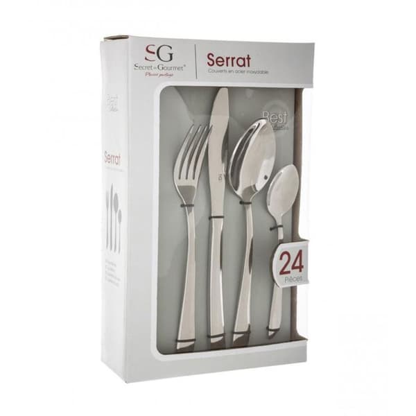 Gourmethemlighet - Ménagère 24 bitar Serrat - Inox