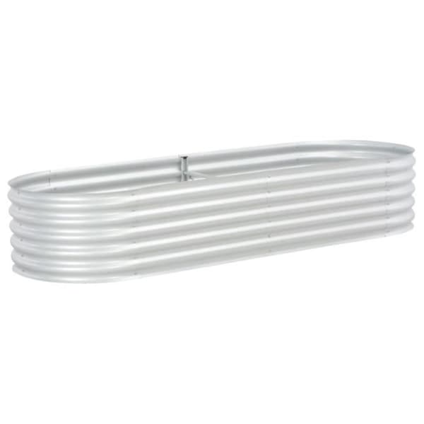 Planteringskärl - vidaXL - 240x80x44 cm - Galvaniserat stål - Silver - Rektangulär