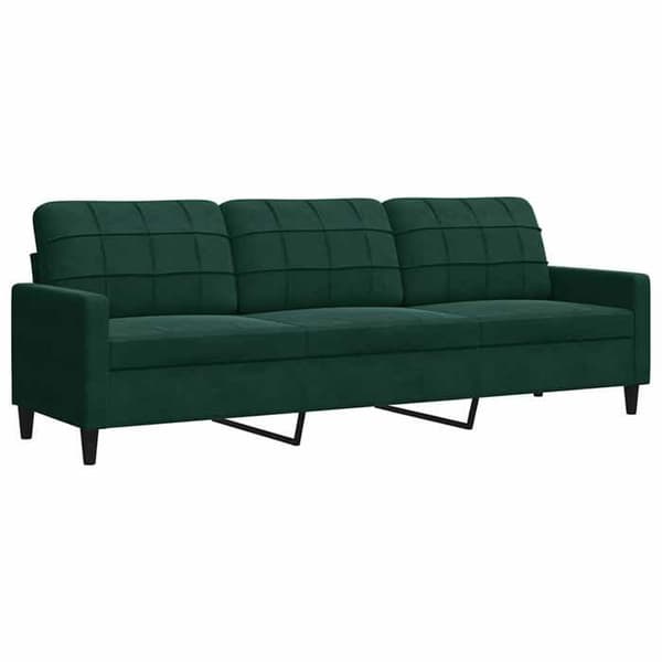 vidaXL 3-sitssoffa Mörkgrön 210 cm Sammet 4007646