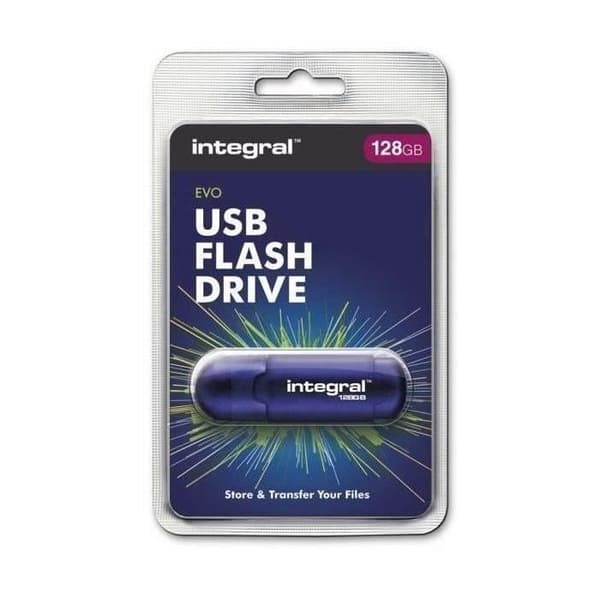 EVO USB-nyckel - INTEGRAL - 128 GB - USB 2.0 - Genomskinlig blå