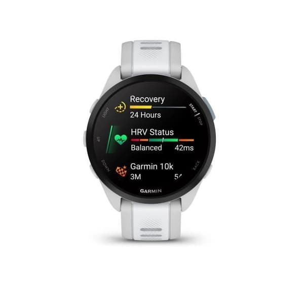 GPS-klocka - GARMIN - Forerunner 165 - 1,2" - Svart med vit / ljusgrå rem