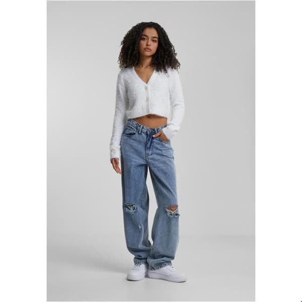 Urban Classics dam cardigan med fjädrar