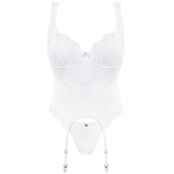 Amor White Basque and Thong - S-M - Dam
