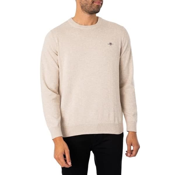 Klassisk bomullströja - GANT - Herr - Beige