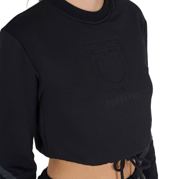 Sweatshirt crop rund hals dam Equestro