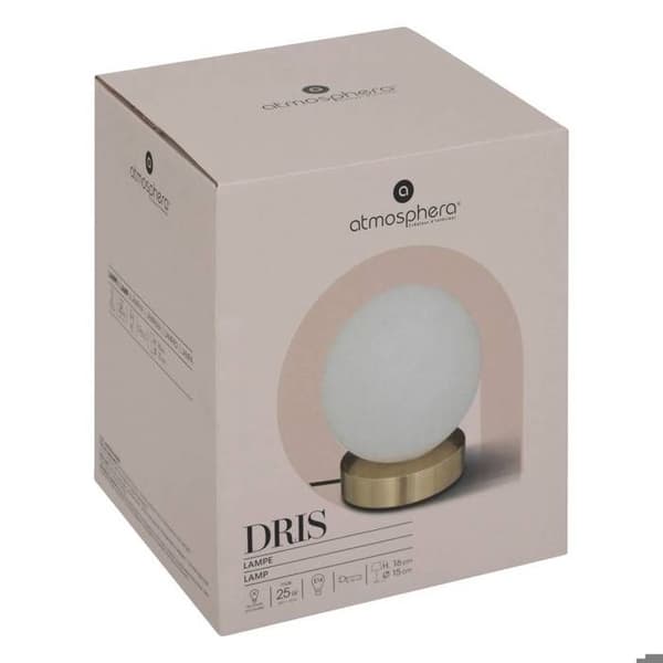 Lampa kula "Dris" vit H16cm - Atmosphera Inredningsskapare