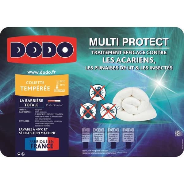 DODO MULTIPROTECT tempererat täcke - 220 x 240 cm