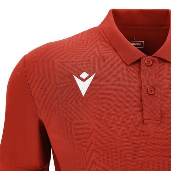 Macron Rap pikétröja - Röd/Vit - Herr - Hidrotex Pique Polyester - Präglad textur