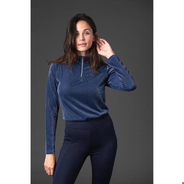 Ridsporttröja 1/2 zip dam Equipage Shimmer