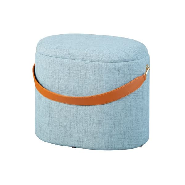 Inter Link Tabouret Dilia textil grå med PU-handtag