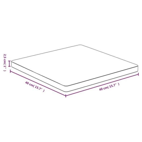 vidaXL Bordsskiva 40x40x2,5 cm Bambu 352698