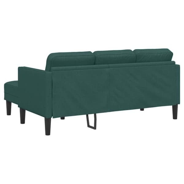 Soffa L - 160 cm - Mörkgrön tyg - 3 platser - Moderne design