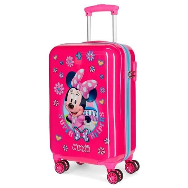Kabinväska - MINNIE - Super Helpers - 4 hjul - Rosa - 55x38x20 cm