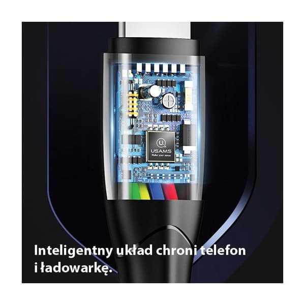 USAMS Lightning-kabel 1m Vit Snabbladdning