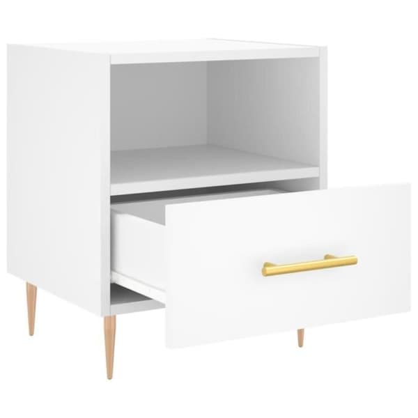 vidaXL Sängbord Vit 40x35x47,5 cm Konstruerat trä 827404