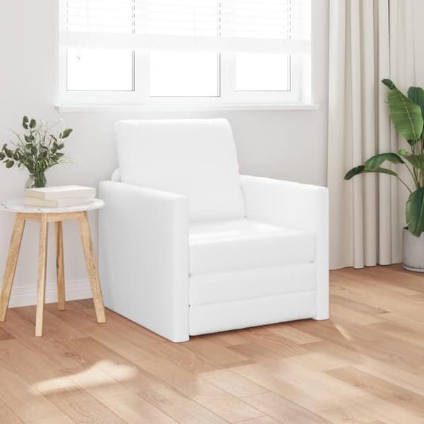 Soffa Säng 2 i 1 Vit 74x77x81 cm i Konstläder