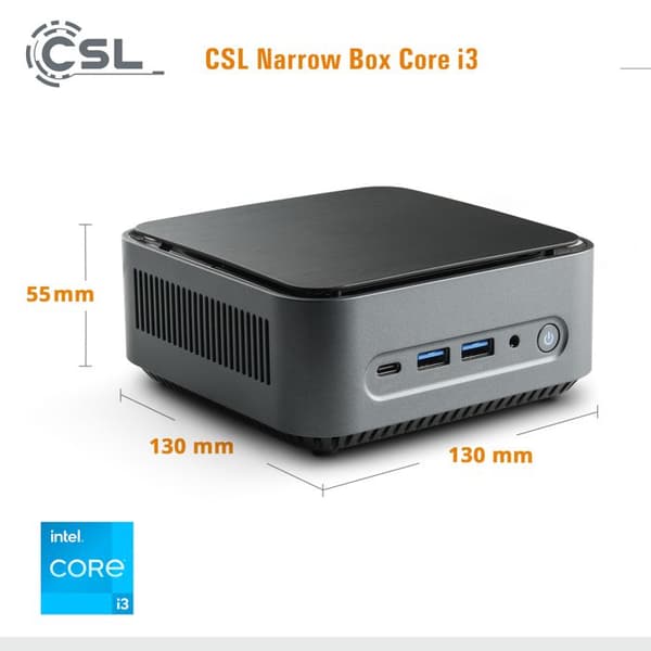 Mini PC - CSL - Smal låda - Core i3 - 32 GB RAM - 1000 GB SSD - Windows 11 Pro
