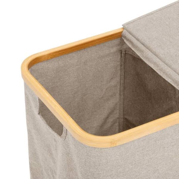 Tvättkorg "Tidy box" 80L vikbar dubbel grå - 5 five simply smart