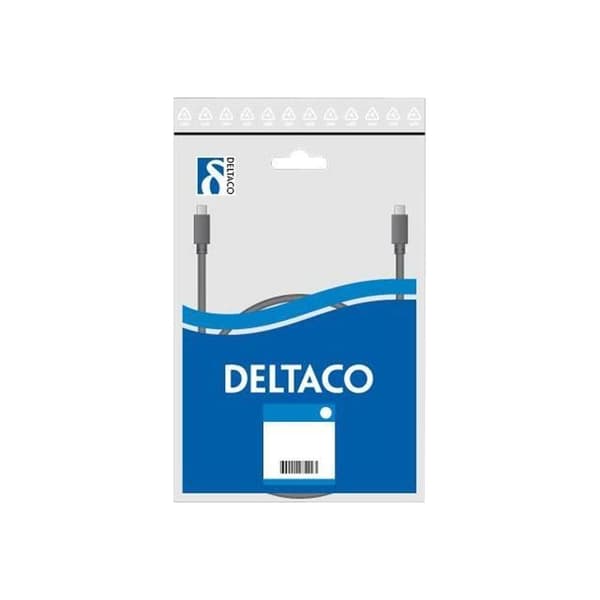 DELTACO USB2-13S USB-kabelförlängning - USB 2.0 - 3 m - Svart