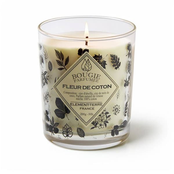 Doftljus - ELEMENT-TERRE - BG531 - Bomullsblomma - 200 g - 50 h