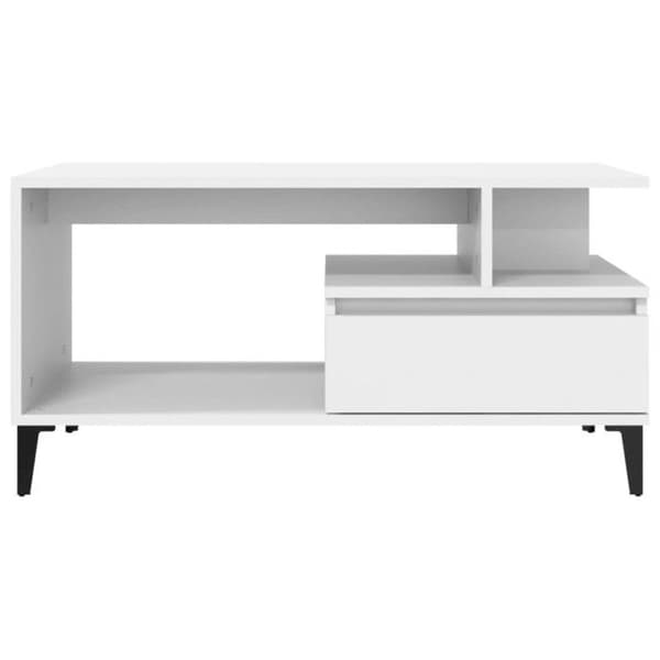 vidaXL Soffbord Vit 90x49x45 cm Konstruerat trä