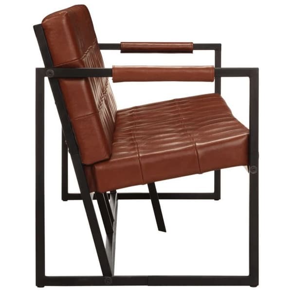 vidaXL Soffa 3-sits Brun Äkta Getskinn