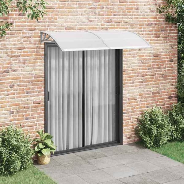 vidaXL Dörrmarkis Grå 200x100 cm Polykarbonat 45630