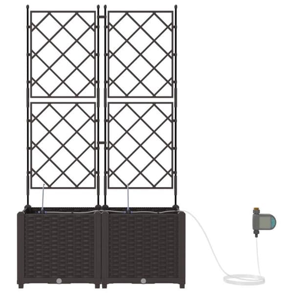Växtlåda - Brun - Vattensystem - Rektangulär - 80 x 39 x 142 cm