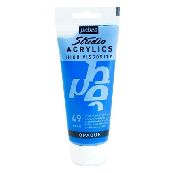 Akrylfärg - Pébéo - Studio - Primär cyan - 100 ml - Satin
