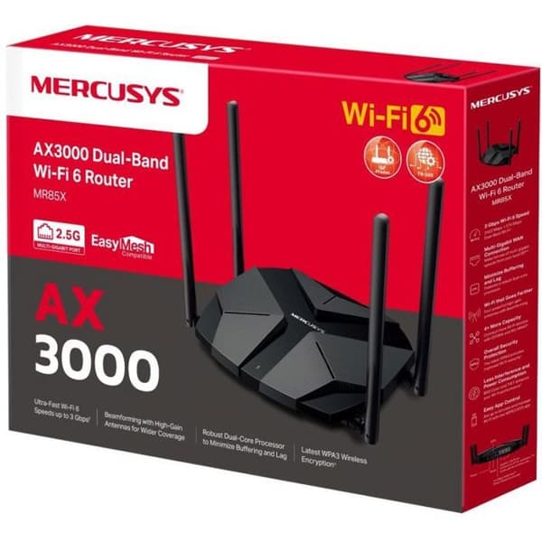 Modem - router Tp-link - MR85X - Mercusys AX3000 Dual-Band Wi-Fi 6 Router ()