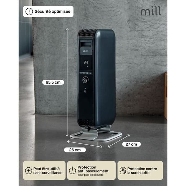 Mill 1000W Oljevärmare AB-H1000DN Svart