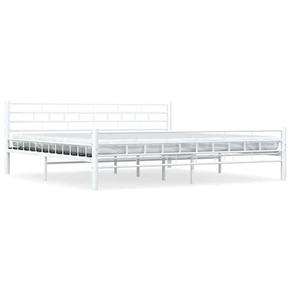 vidaXL Sängstomme Vit Metall 200 x 200 cm