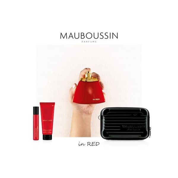 Parfymset - Mauboussin - In Red - Eau de parfum - 100 ml - Set med 4 delar