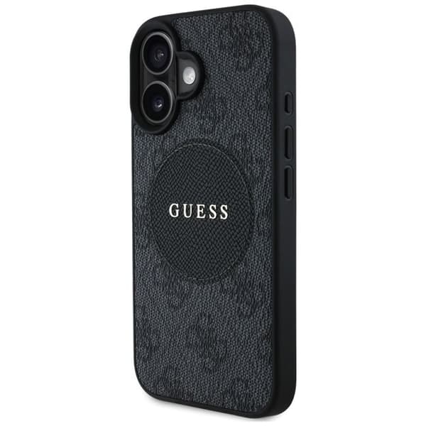 Coque Guess 4G Circle Classic Logo MagSafe för iPhone 16 - Svart