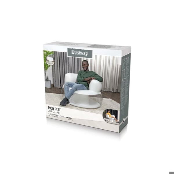 Inflatable Fåtölj - BESTWAY - Mod Pod - 112x112x70 cm - Vit - Blå