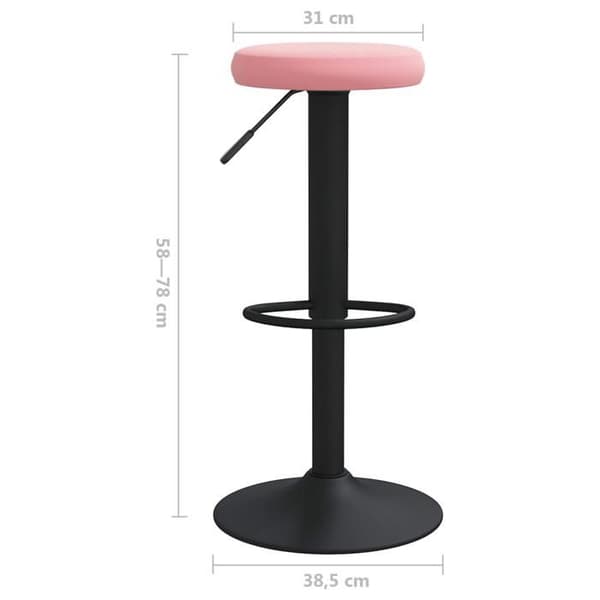 vidaXL Barstolar set om 2 rosa sammet 333148