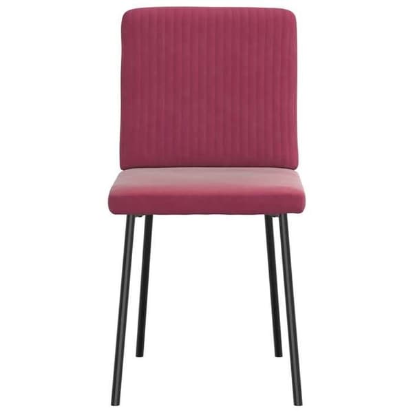 vidaXL Matstolar set om 2 Bordeaux Velour 4101191