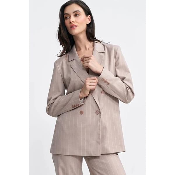 Oversize knäppt blazer för kvinnor Nife Randig