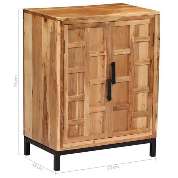 vidaXL Buffé i solid akaciaträ 60x35x76 cm Brun 246135