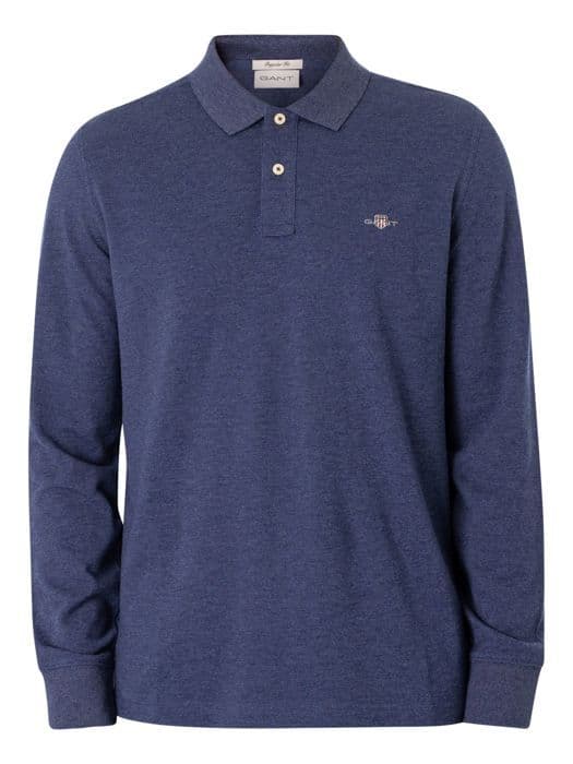 Långärmad Polo Regular Shield - GANT - Herr - Blå