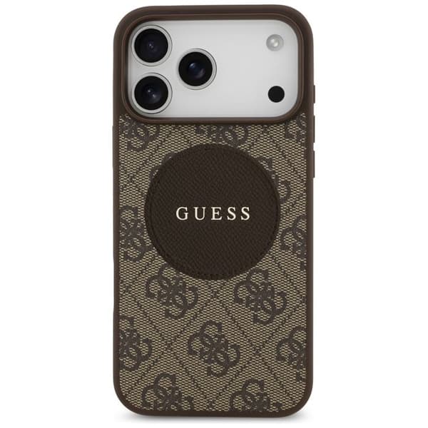 Coque Guess 4G Circle Classic Logo MagSafe för iPhone 17 Pro - Brun