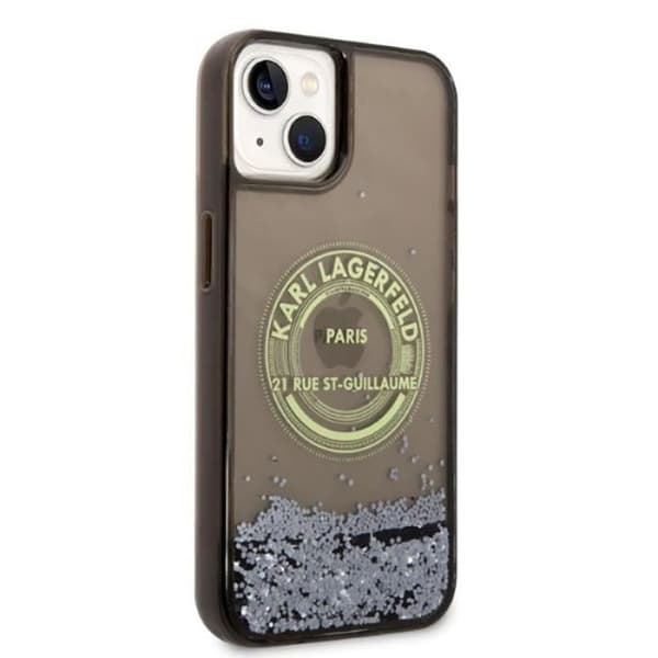 Karl Lagerfeld Coque Liquid Glitter TPU för iPhone 14 Plus - Svart