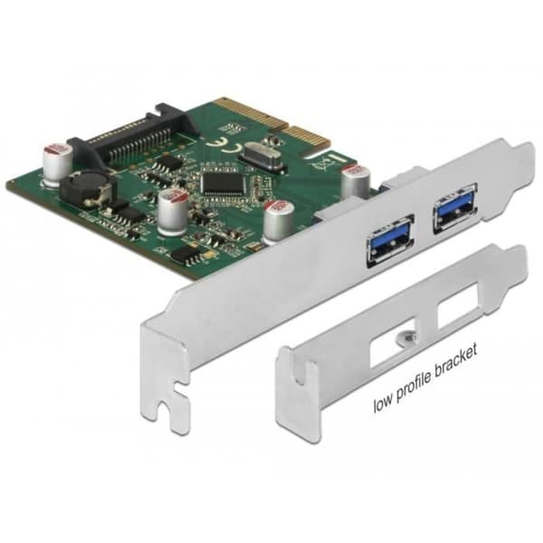 USB-adapter - DELOCK - 90298 - 2 x USB 3.1 Gen 2 - PCIe x4 - Låg profil