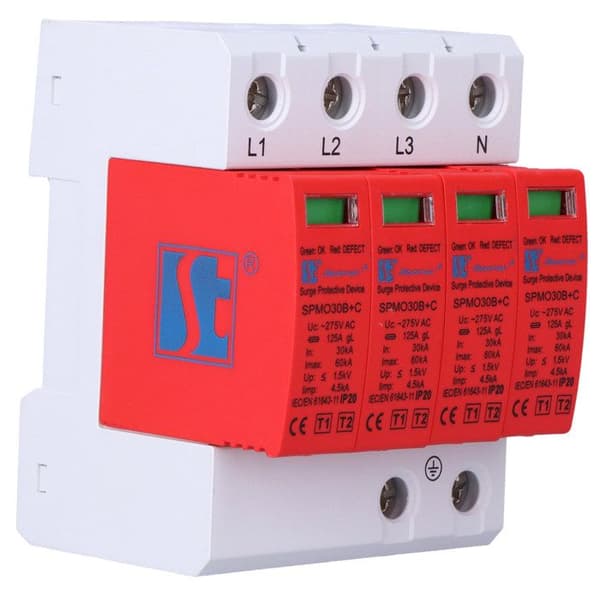 Överspänningsskydd med varistor typ 1+2 (klass B+C) tetrupolär SPMO30B+C\4P